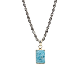 Ciondolo Larimar in argento 925 fatto a mano - Crealo Pietre Naturali