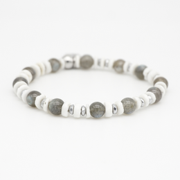 Bracciale Polare in pietre naturali dai toni ghiaccio fatto a mano - Crealo Pietre Naturali