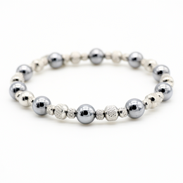 Bracciale Artico in pietre naturali dai toni ghiaccio fatto a mano - Crealo Pietre Naturali
