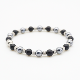 Bracciale Londinese in pietre naturali grigie fatto a mano - Crealo Pietre Naturali