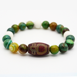 Bracciale Terra in pietre naturali verdi fatto a mano - Crealo Pietre Naturali