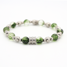 Bracciale Bosco in pietre naturali verde muschio fatto a mano - Crealo Pietre Naturali
